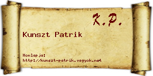 Kunszt Patrik névjegykártya